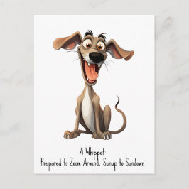 Postal Con texto personalizado, 🐶whippet loco 🤪