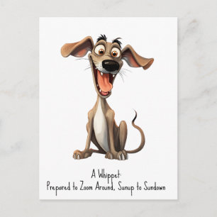 Postal Con texto personalizado, 🐶whippet loco 🤪