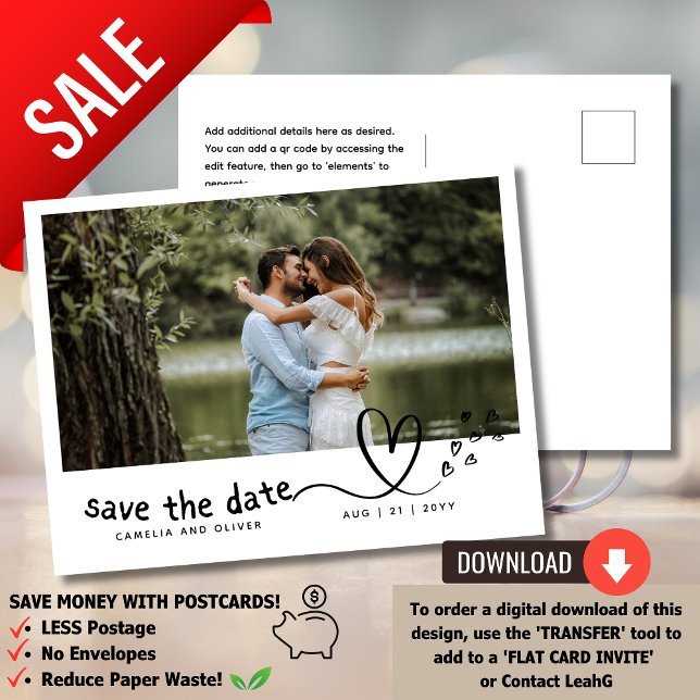 Postal ¿Con un presupuesto? Optar por una FOTO Guardar el (budget photo save the date.)