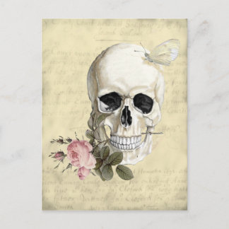 Postal Con un rosa entre mis dientes