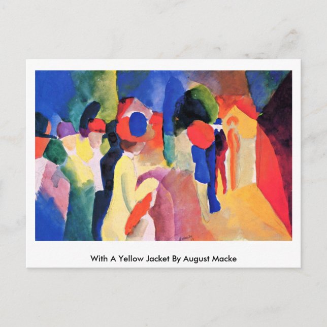 Postal Con Una Chaqueta Amarilla De Agosto Macke (Anverso)