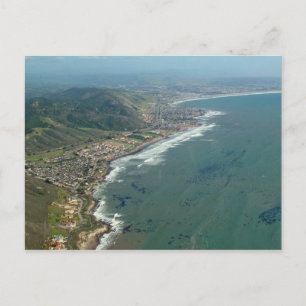 Postal con vista aérea de la playa de Shell/Pismo