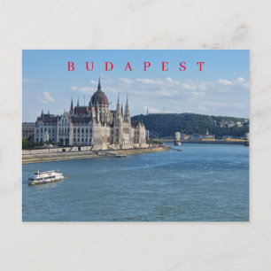 Postal con vista al Parlamento de Budapest y al rí
