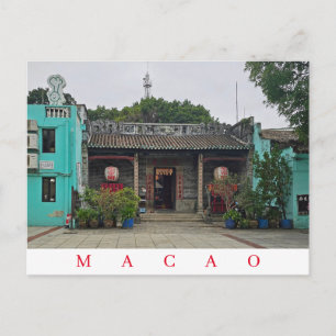 Postal con vista al templo de Macao Taipa