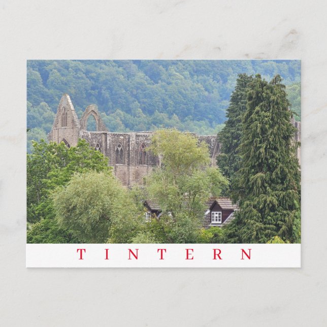 Postal con vista de abadía de Tintern (Anverso)