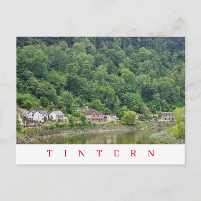 Postal con vista de pueblo de Tintern (Anverso)