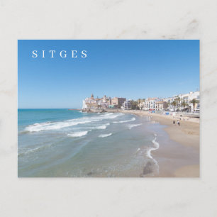 Postal con vistas a la playa de Sitges