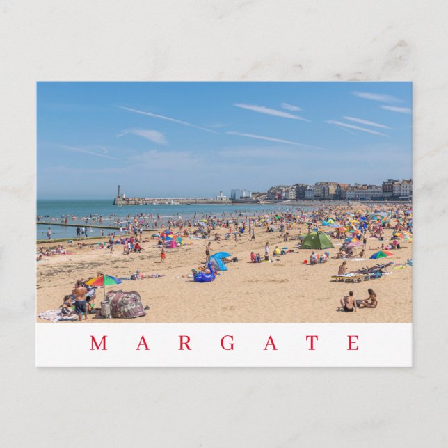 Postal con vistas a la playa Margate (Anverso)