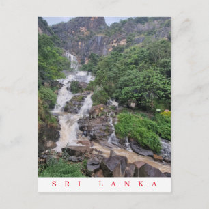 Postal con vistas a las cataratas en Sri Lanka Raw