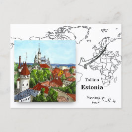 Postal Con vistas a Tallin, Estonia