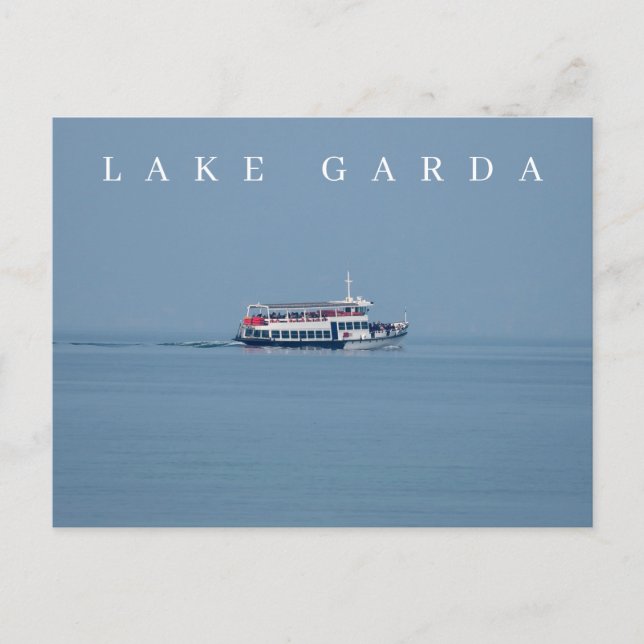 Postal con vistas al ferry del lago Garda (Anverso)