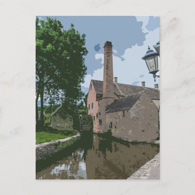 Postal con vistas al molino de agua del pueblo de  (Anverso)