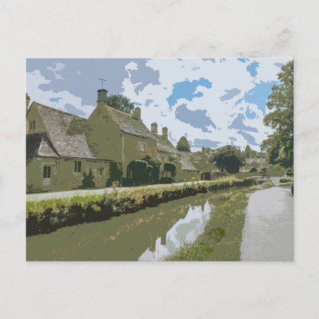 Postal con vistas al pueblo de Cotswolds (Anverso)