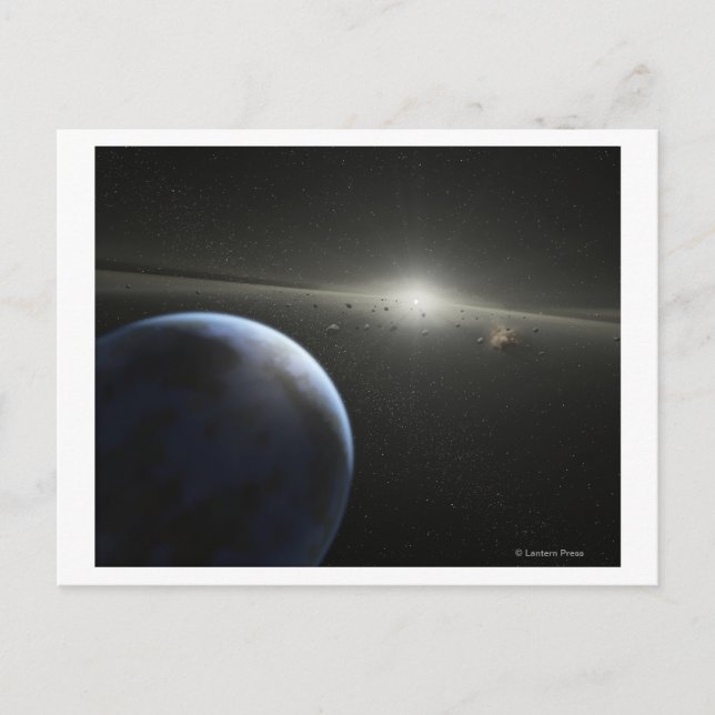 Postal Concepto artístico de un cinturón astroide Fotogra (Anverso)