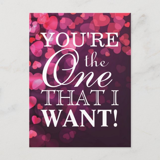 Postal Concepto de amor con corazón (Anverso)