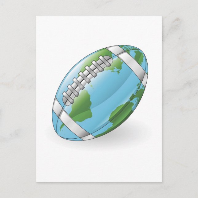 Postal Concepto de la pelota de fútbol del mundo (Anverso)