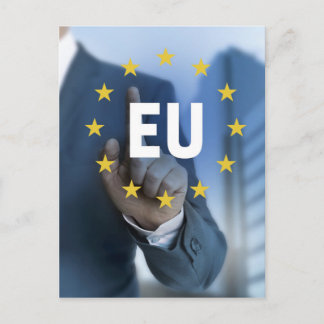 Postal Concepto de pantalla táctil de la Unión Europea