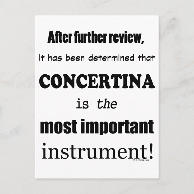 Postal Concertina Instrumento más importante (Anverso)