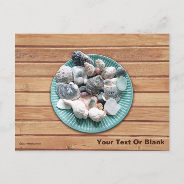 Postal Conchas y vidrio de mar (Anverso)