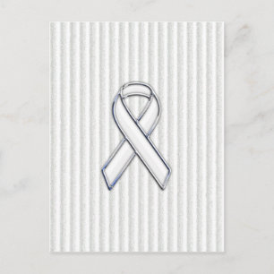 Postal Conciencia de la cinta blanca cromada sobre bandas