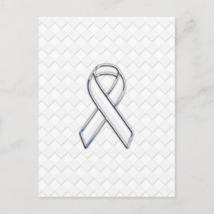 Postal Conciencia de la cinta blanca cromada sobre los ch