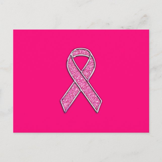 Postal Conciencia de la cinta rosa con el estilo cromado  (Anverso)