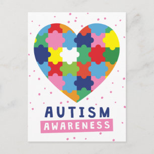 Postal conciencia del autismo rosa
