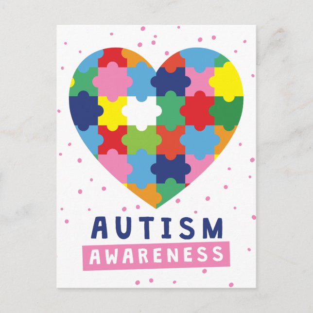 Postal conciencia del autismo rosa (Anverso)