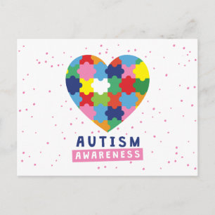 Postal conciencia del autismo rosa