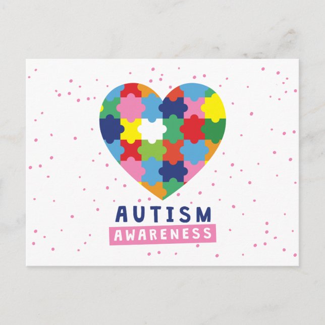 Postal conciencia del autismo rosa (Anverso)