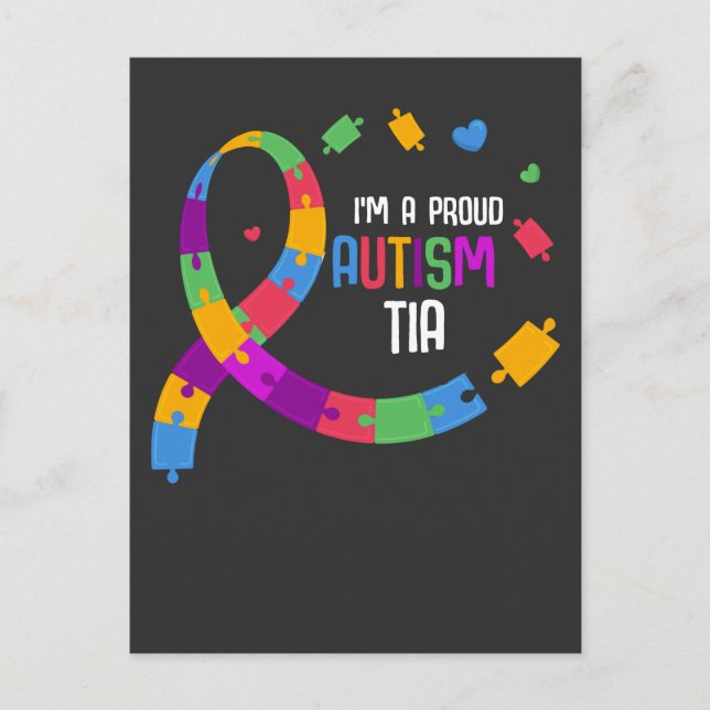 Postal Conciencia sobre autismo Orgullosa Tia Autista Hip (Anverso)