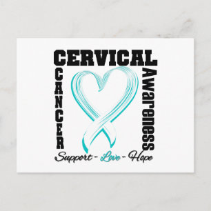 Postal Conciencia sobre el cáncer cervical cepillado Cint