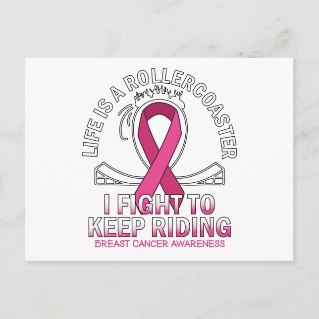 Postal Conciencia sobre el cáncer de mama cinta rosada pa (Anverso)