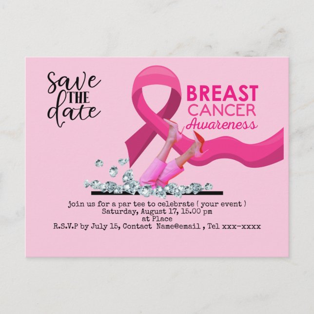 Postal Conciencia sobre el cáncer de mama excepto la fech (Anverso)