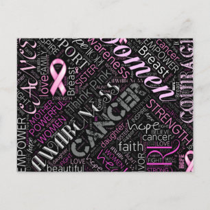 Postal Conciencia sobre el cáncer de mama Word Cloud ID26