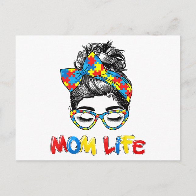 Postal Concienciación sobre autismo autista sobre las Cam (Anverso)