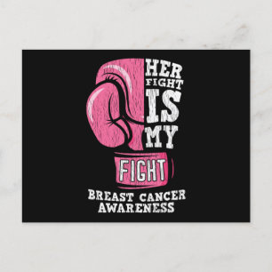 Postal Concienciación sobre el cáncer de mama Ayuda de fa
