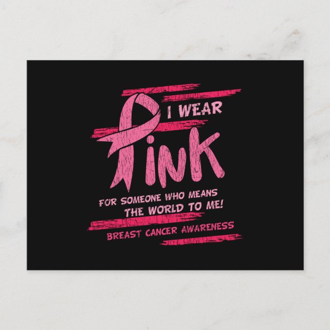 Postal Concienciación sobre el cáncer de mama Ayuda de fa (Anverso)