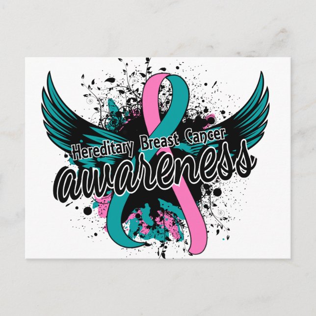 Postal Concienciación sobre el cáncer de mama hereditario (Anverso)