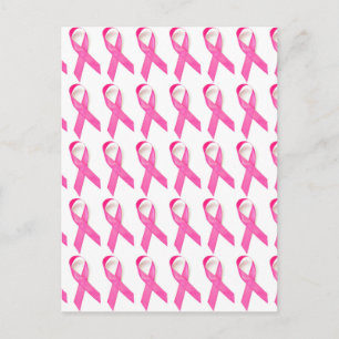 Postal Concientización sobre el cáncer de mama con lazo r