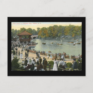 Postal Concierto de banda, Delaware Park, Búfalo 1911 Vin