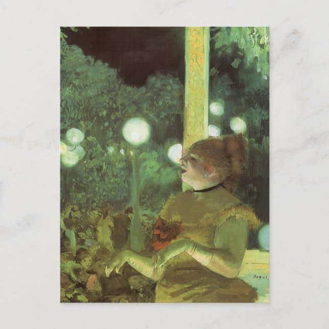 Postal Concierto de cafetería de Edgar Degas, Bella Artes (Anverso)