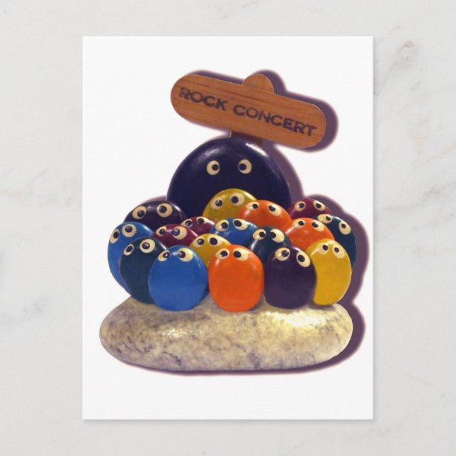 POSTAL CONCIERTO DE ROCK MASCOTA KITSCH DE LOS AÑOS 1970 (Anverso)