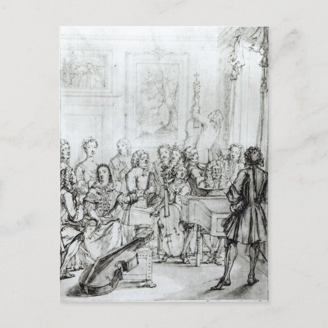 Postal Concierto en Montague House, 1736 (Anverso)