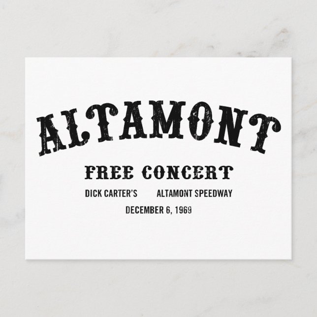 Postal Concierto libre de Altamont (Anverso)
