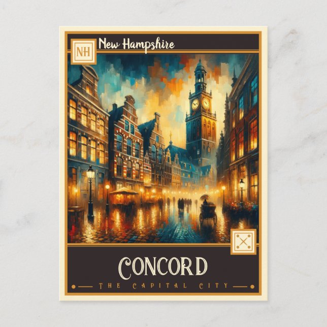 Postal Concord, Nuevo Hampshire | Vintage (Anverso)
