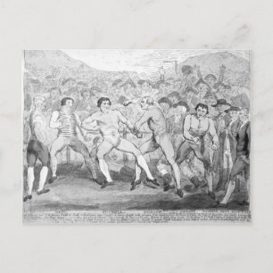 Postal Concurso de boxeo entre Thomas Futrell y John