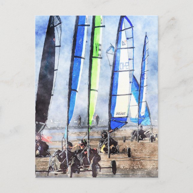 Postal Concurso de Carreras Cefn Sidan Blokart (Anverso)