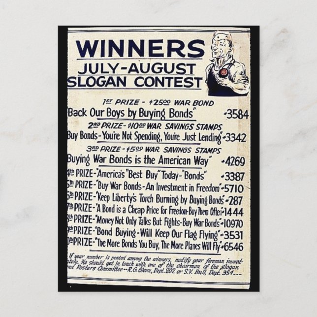 Postal Concurso de eslóganes entre julio y agosto (Anverso)