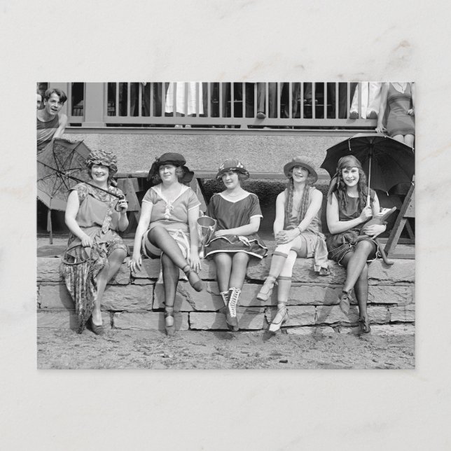 Postal Concurso de trajes de playa, 1921 (Anverso)